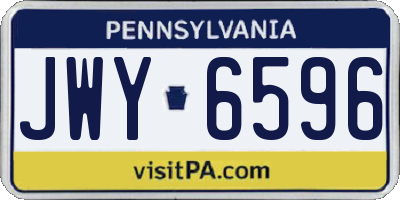 PA license plate JWY6596