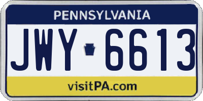 PA license plate JWY6613