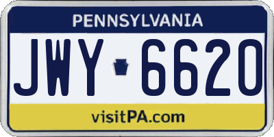 PA license plate JWY6620