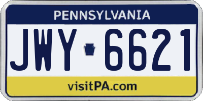 PA license plate JWY6621