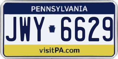 PA license plate JWY6629