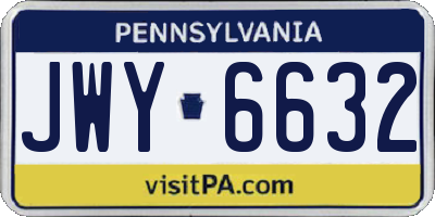 PA license plate JWY6632