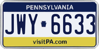 PA license plate JWY6633