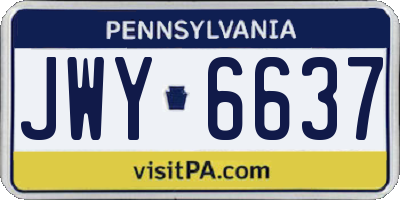 PA license plate JWY6637