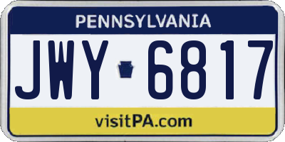PA license plate JWY6817