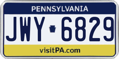 PA license plate JWY6829