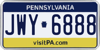PA license plate JWY6888