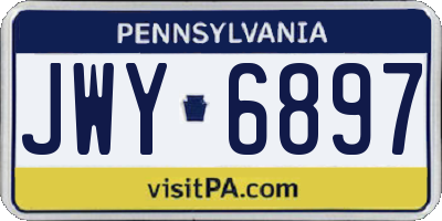 PA license plate JWY6897