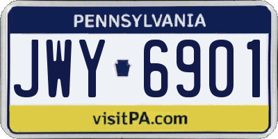 PA license plate JWY6901