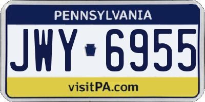 PA license plate JWY6955