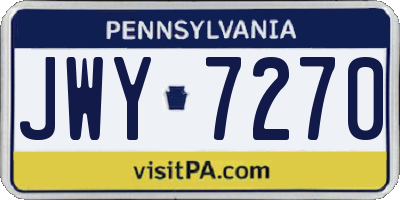 PA license plate JWY7270