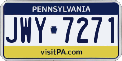 PA license plate JWY7271
