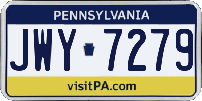 PA license plate JWY7279