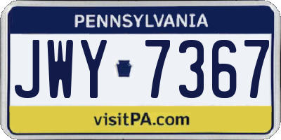 PA license plate JWY7367