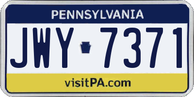 PA license plate JWY7371
