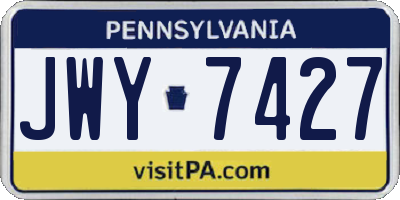 PA license plate JWY7427