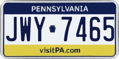 PA license plate JWY7465