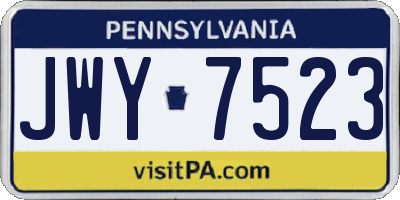 PA license plate JWY7523
