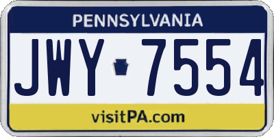 PA license plate JWY7554