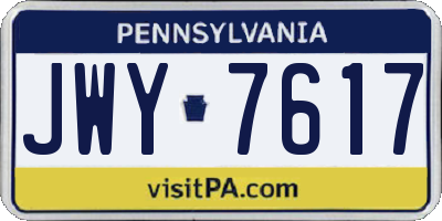 PA license plate JWY7617