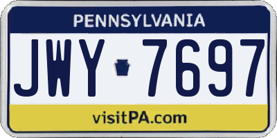PA license plate JWY7697