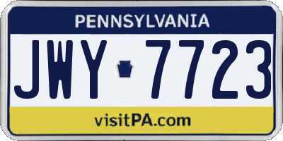 PA license plate JWY7723