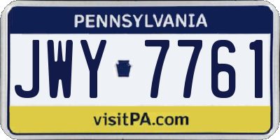 PA license plate JWY7761