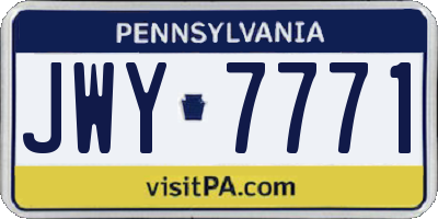 PA license plate JWY7771
