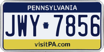 PA license plate JWY7856
