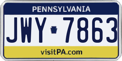 PA license plate JWY7863