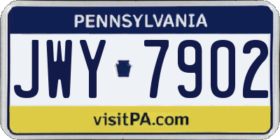 PA license plate JWY7902