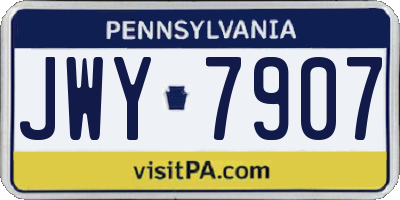 PA license plate JWY7907