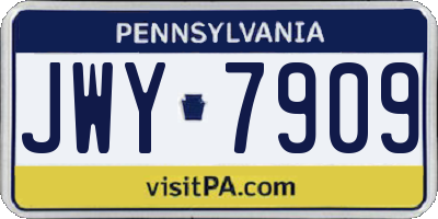 PA license plate JWY7909