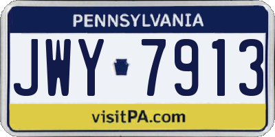 PA license plate JWY7913