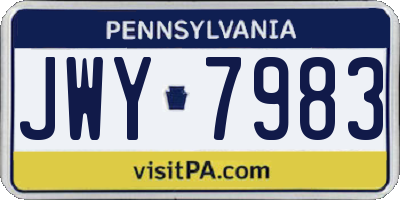 PA license plate JWY7983
