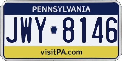PA license plate JWY8146
