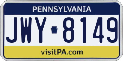 PA license plate JWY8149