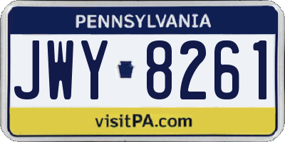 PA license plate JWY8261