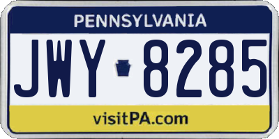 PA license plate JWY8285