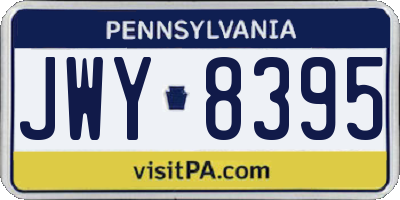 PA license plate JWY8395