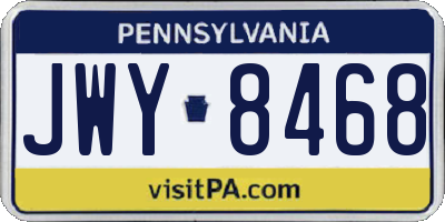 PA license plate JWY8468