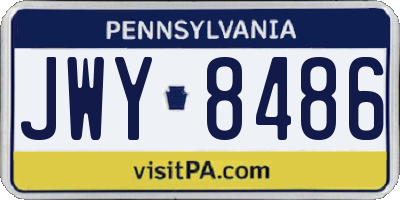 PA license plate JWY8486