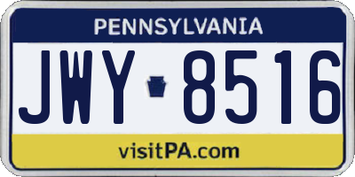 PA license plate JWY8516