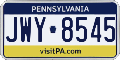 PA license plate JWY8545