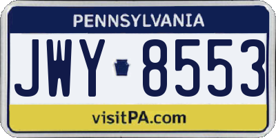 PA license plate JWY8553