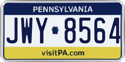 PA license plate JWY8564