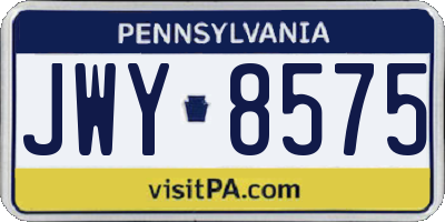 PA license plate JWY8575