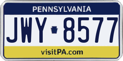 PA license plate JWY8577