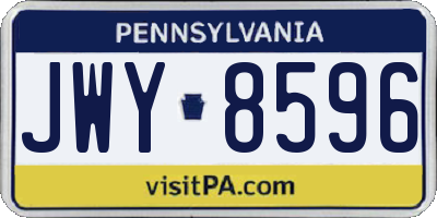 PA license plate JWY8596