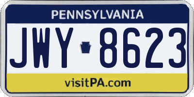 PA license plate JWY8623